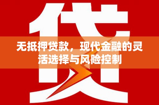 通化无抵押贷款，现代金融的灵活选择与风险控制