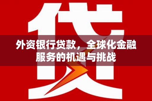 通化外资银行贷款，全球化金融服务的机遇与挑战